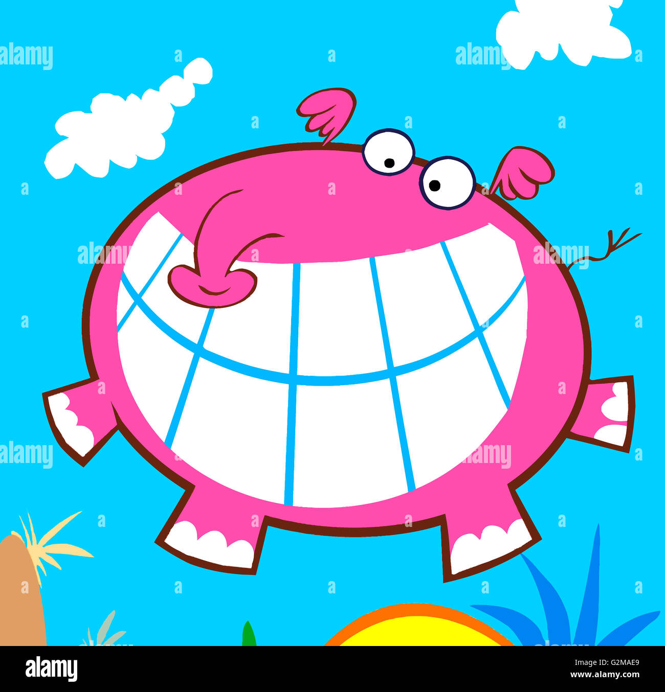 Smiling pink elephant Stock Photo Alamy