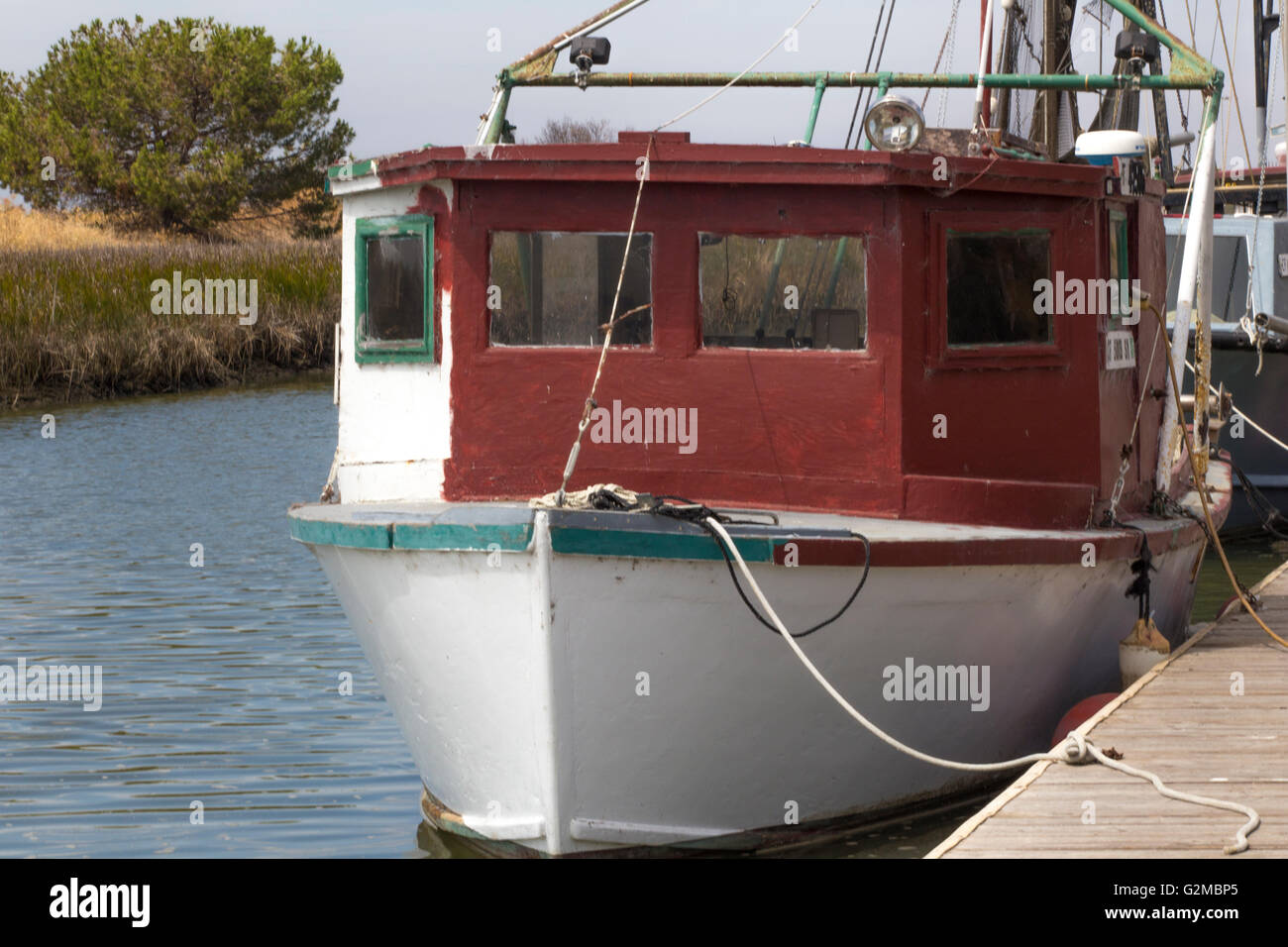 Spiderweb on a fishing boat Stock Photo - Alamy