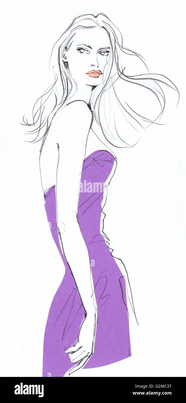 Purple color dress hi-res stock photography and images - Alamy