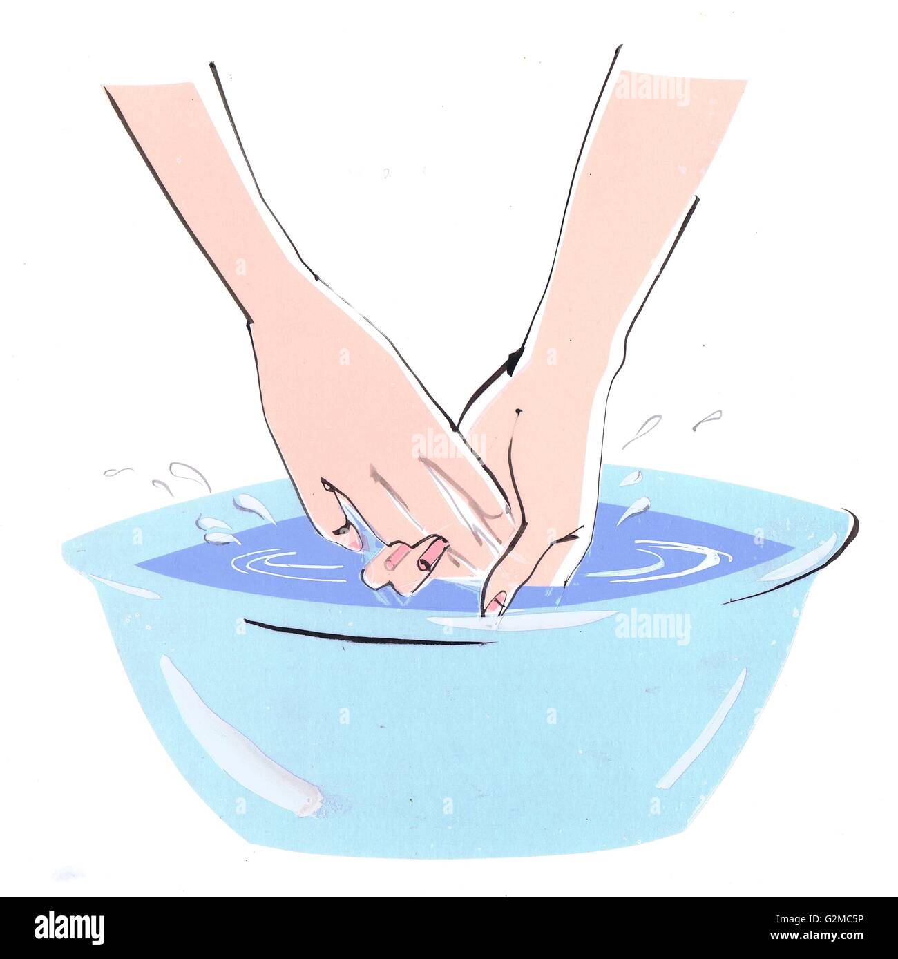 Female hands in wash bowl Stock Photo Alamy