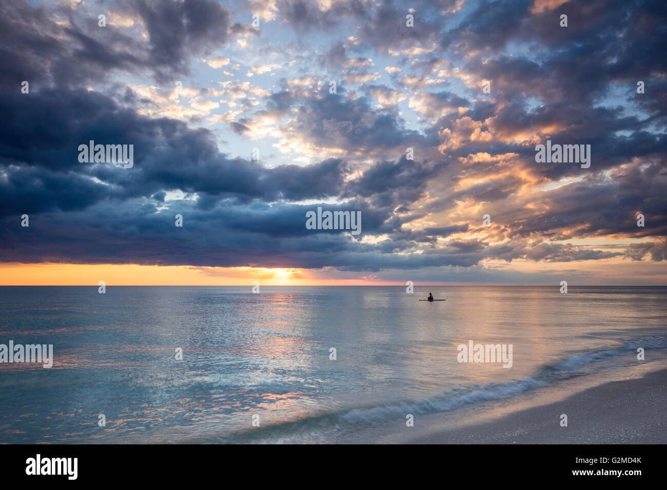 Sunset over Gulf of Mexico, Naples, Florida, USA Stock Photo