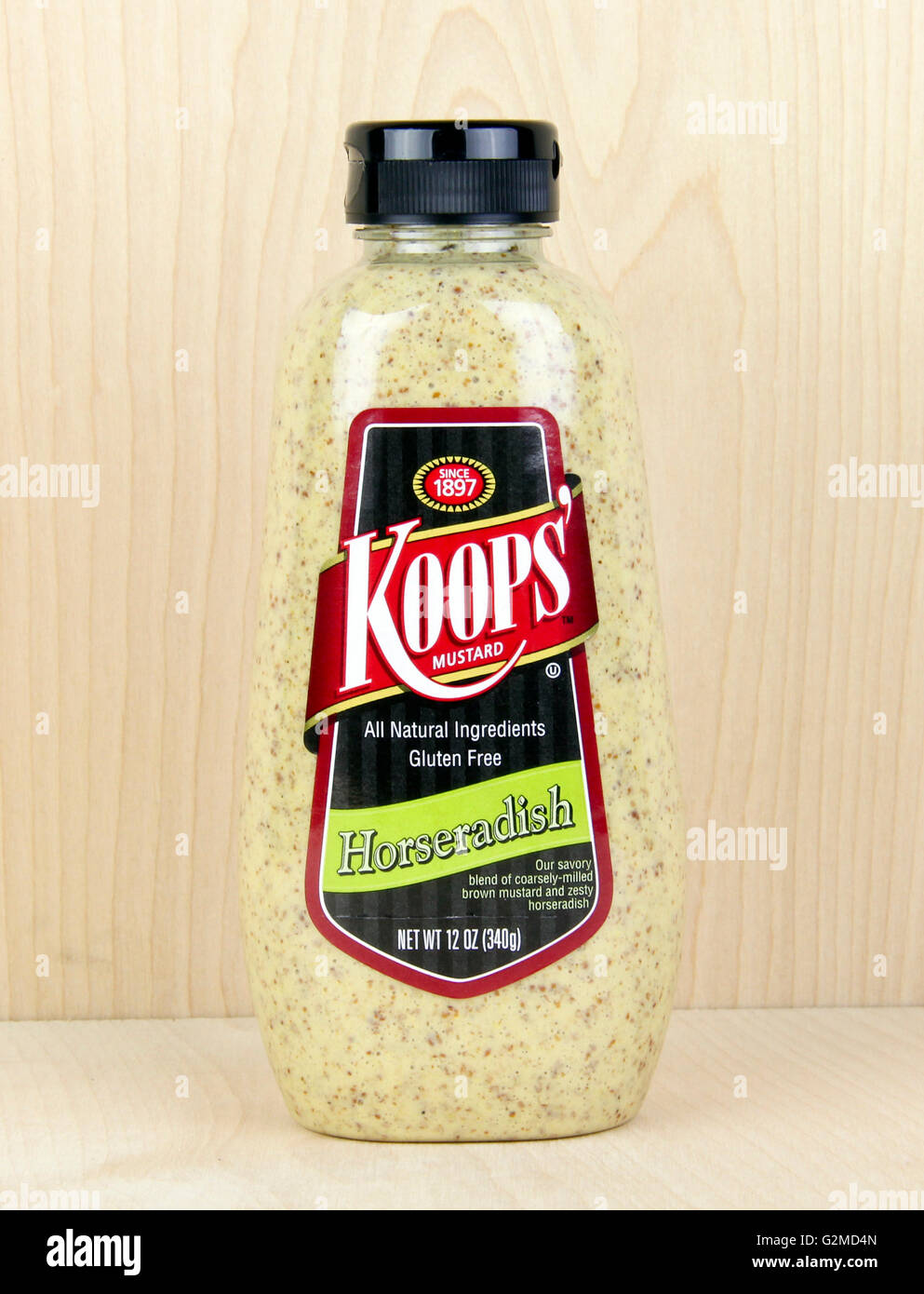 Spencer, Wisconsin, May, 31, 2016 Jar of Koops' Horseradish mustard