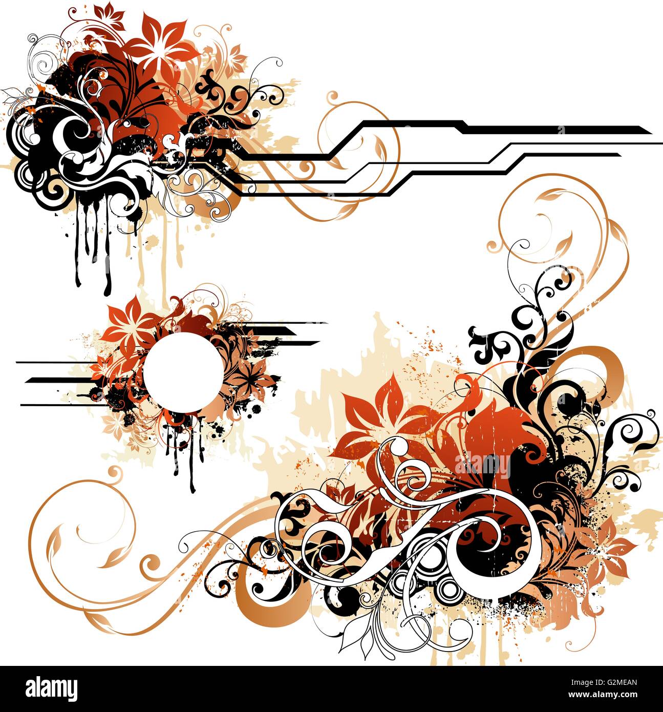 Orange and black flowers Stock Photo Alamy