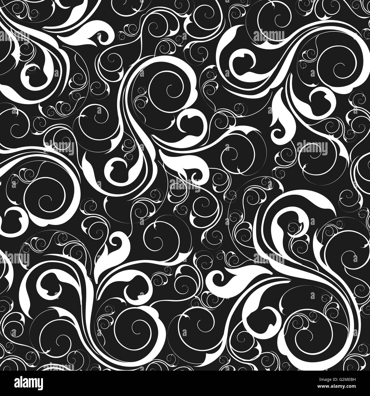 Black and white floral pattern Stock Photo Alamy