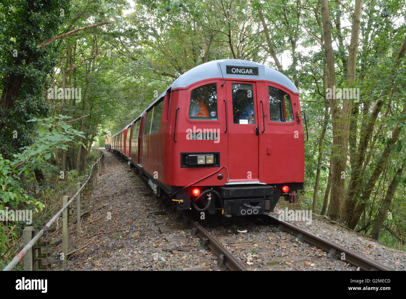 Cravens Heritage Trains vintage unit sits in Epping Forest on the EOR, 100 meters short of Epping Underground Station. Stock Photo