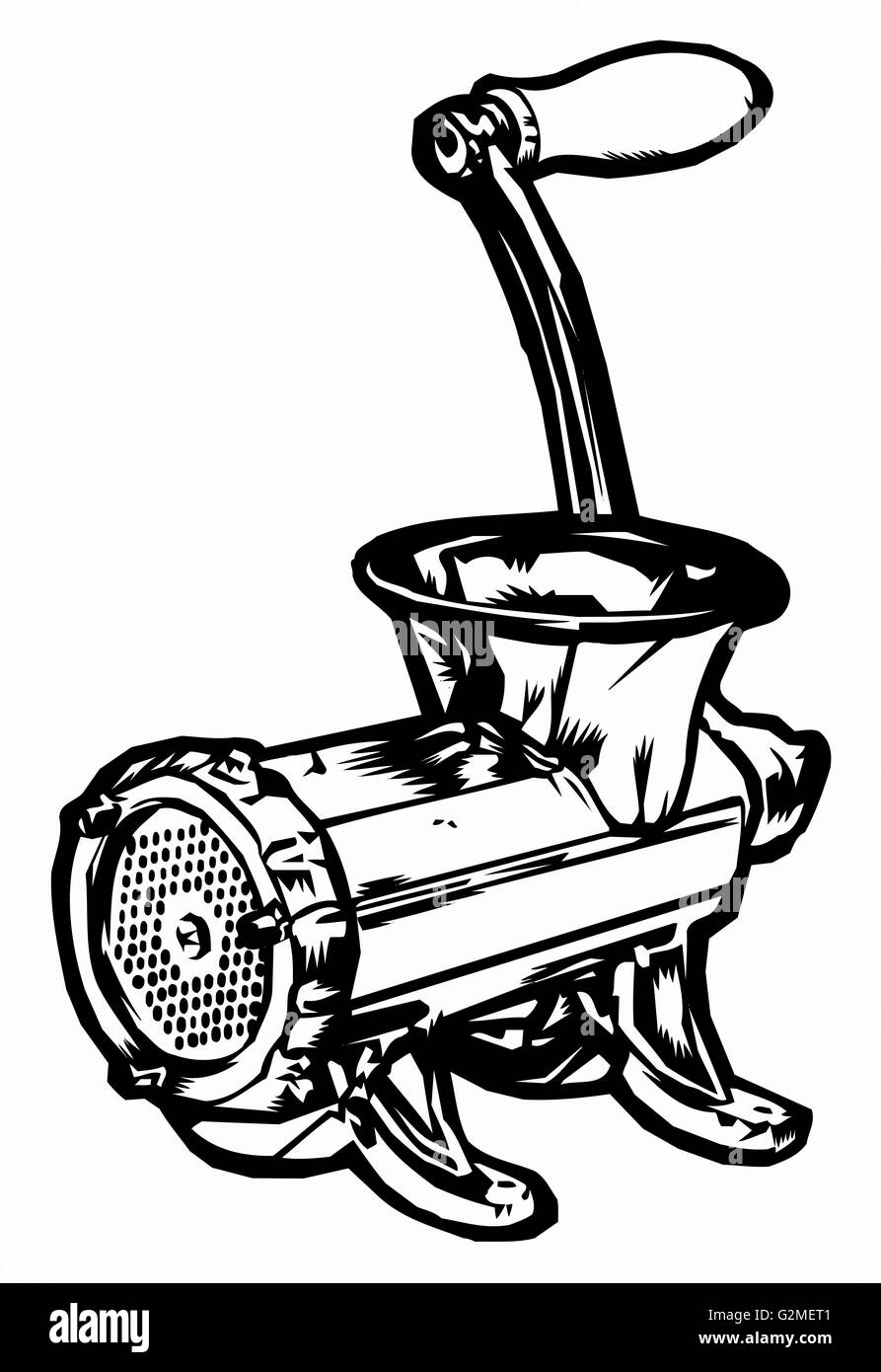 Meat grinder on white Stock Photo Alamy