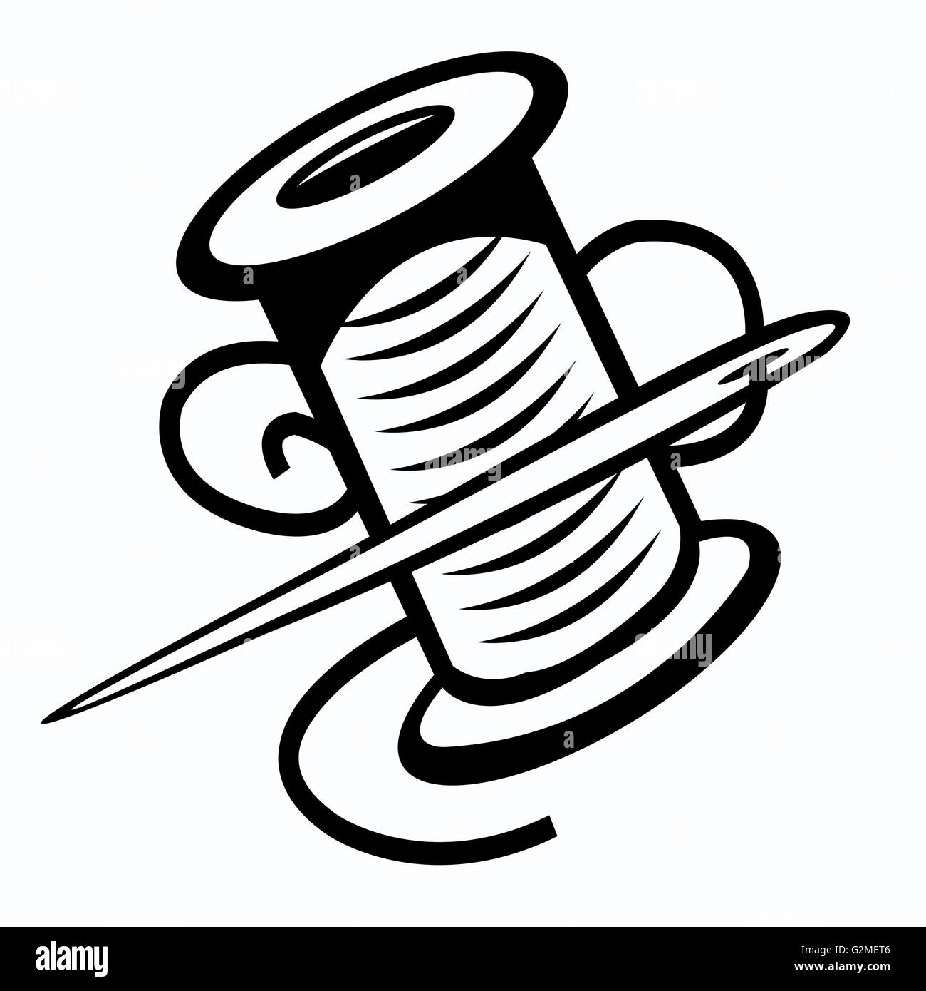 Needle thread illustration Cut Out Stock Images & Pictures - Alamy
