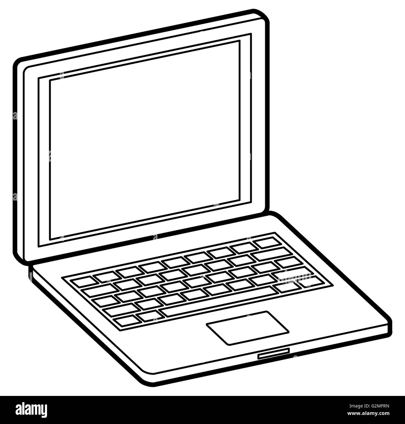 Laptop with blank screen Stock Photo
