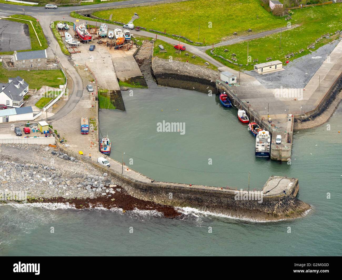 Aerial view, port of Liscannor, Liscannor Bay Liscannor, COUNTY CLARE