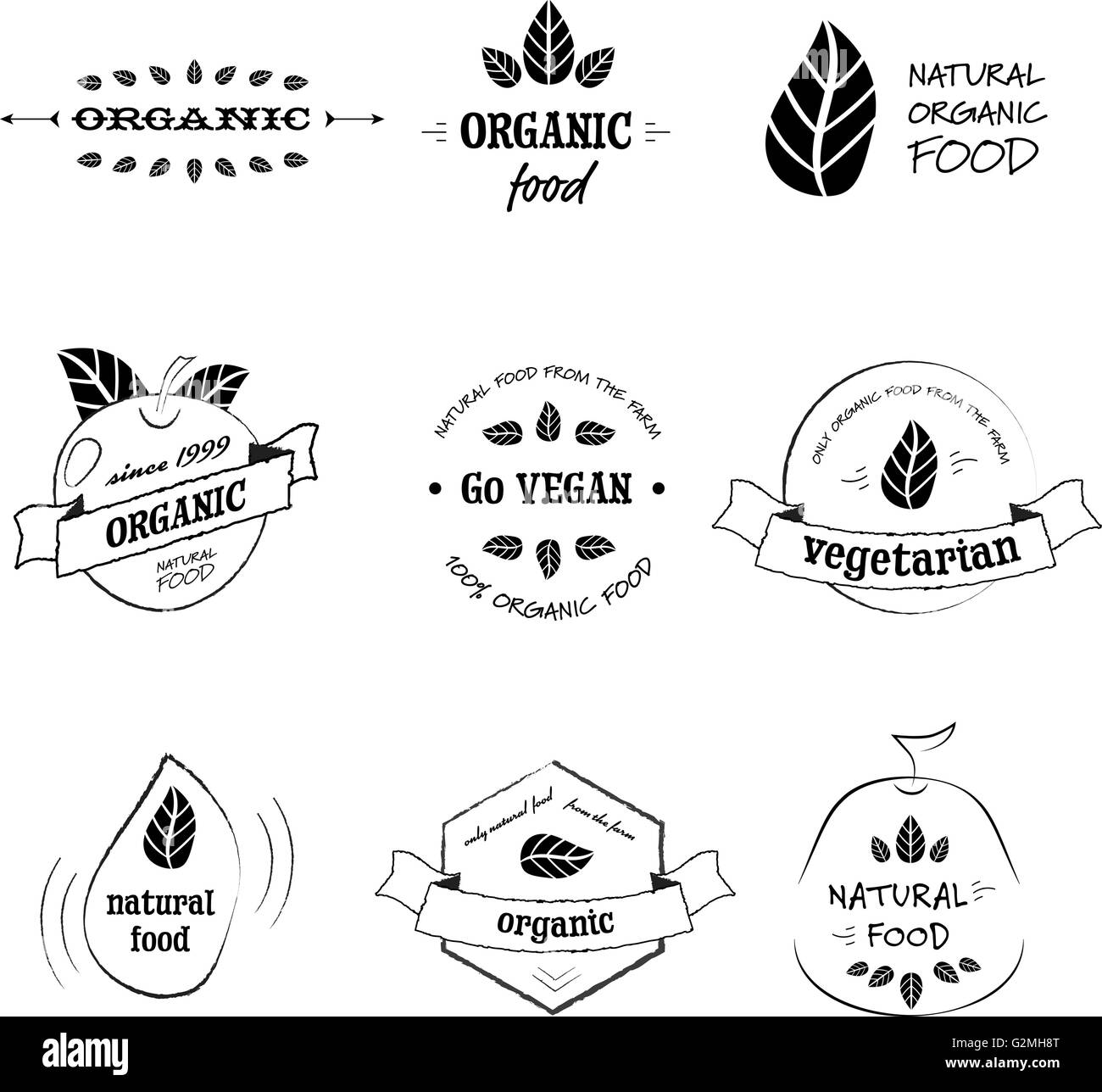 Organic food badges Stock Vector Image & Art - Alamy