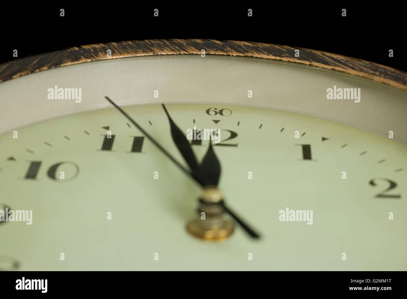 Clock face showing midnight midday hires stock photography and images