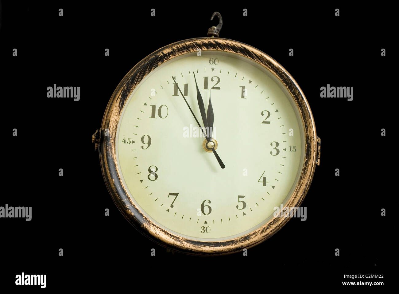 Clock face showing midnight midday hires stock photography and images