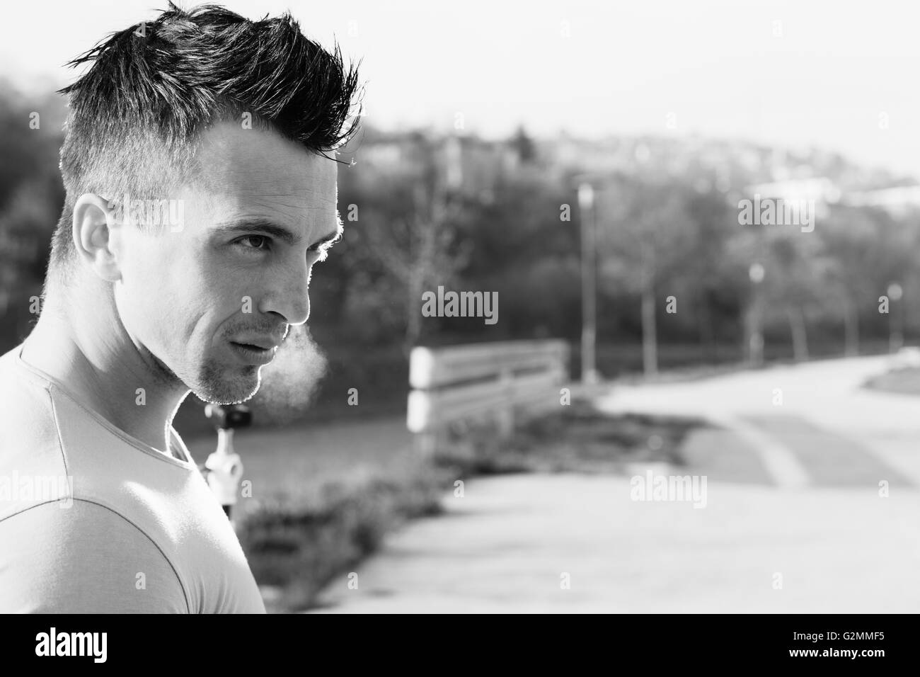 Resting athlete Black and White Stock Photos & Images - Alamy