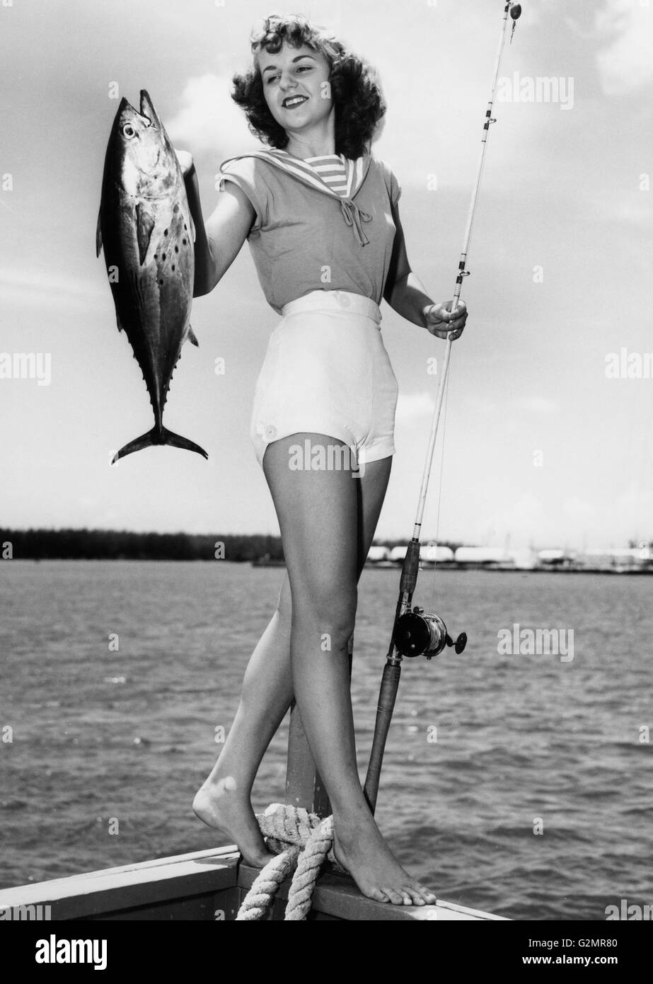florida,miami beach,the winner of the fishing competition,1956 Stock Photo