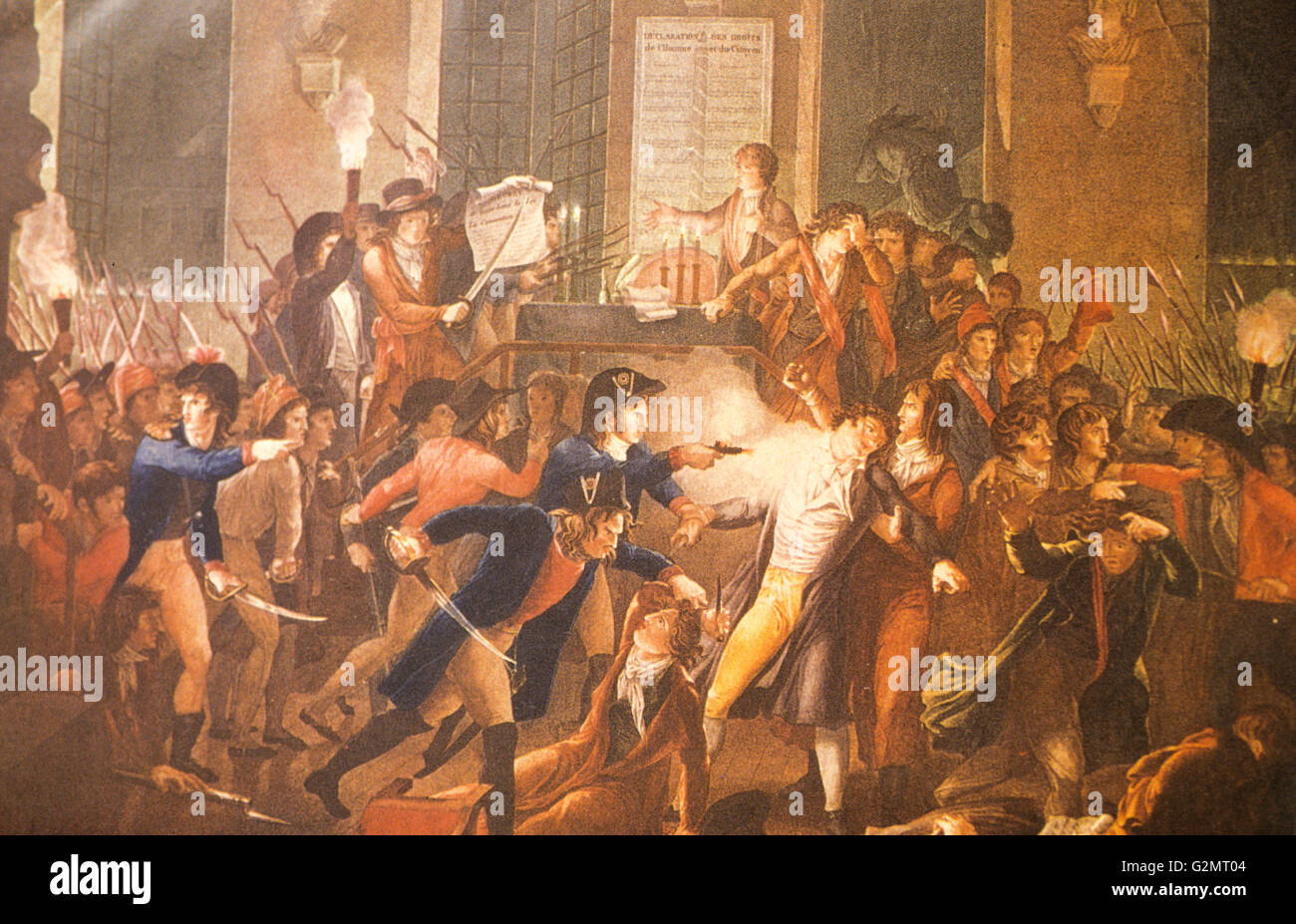 gendarme shoots robespierre,Lenin dies covering him with his body,the French Revolution Stock Photo