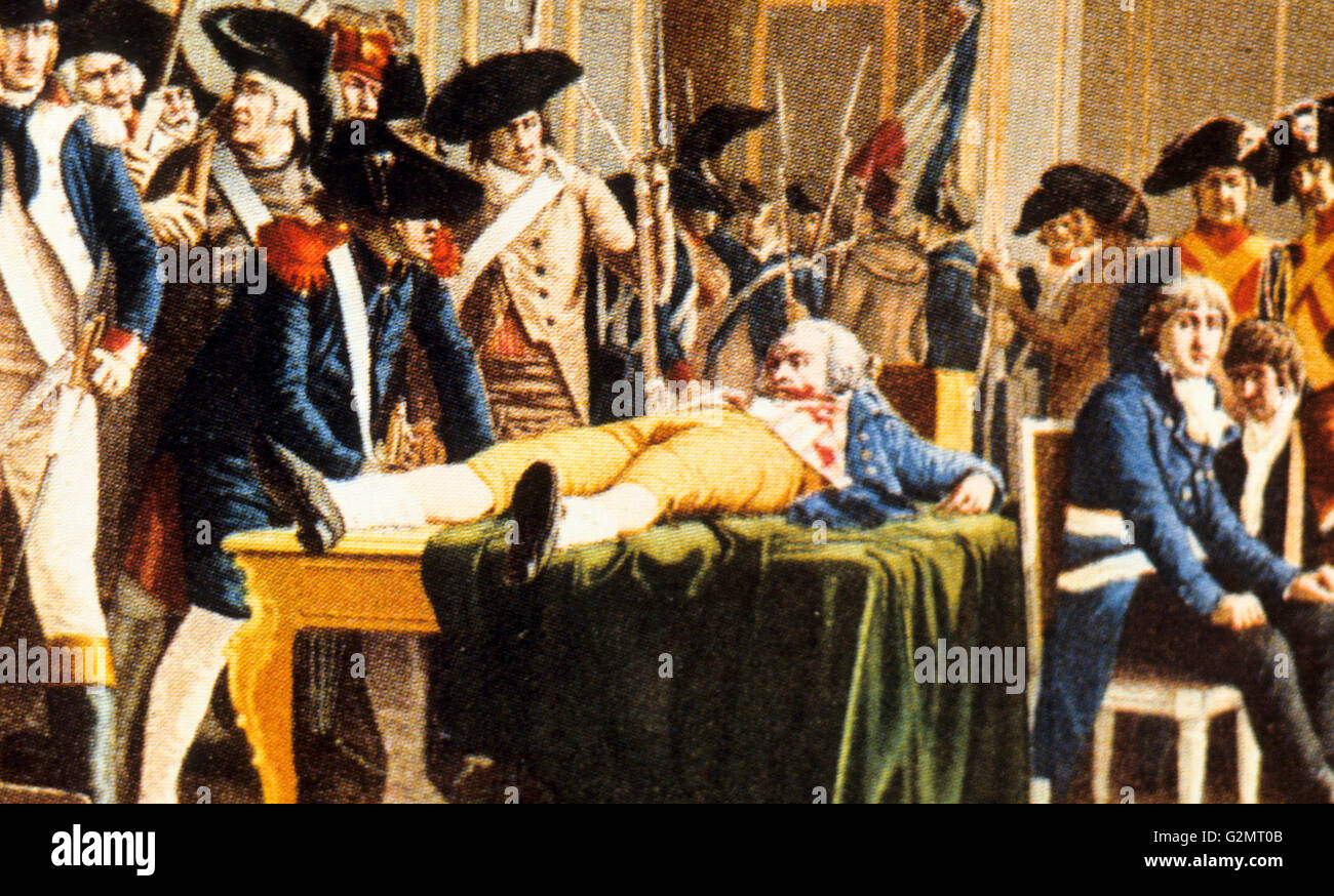 robespierre wounded,the French Revolution Stock Photo