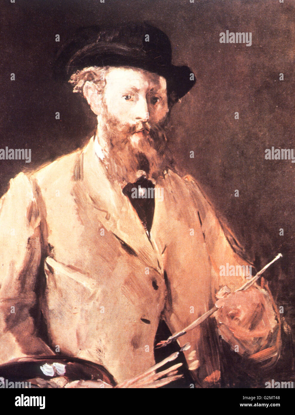 self-portrait with palette,edouard manet Stock Photo