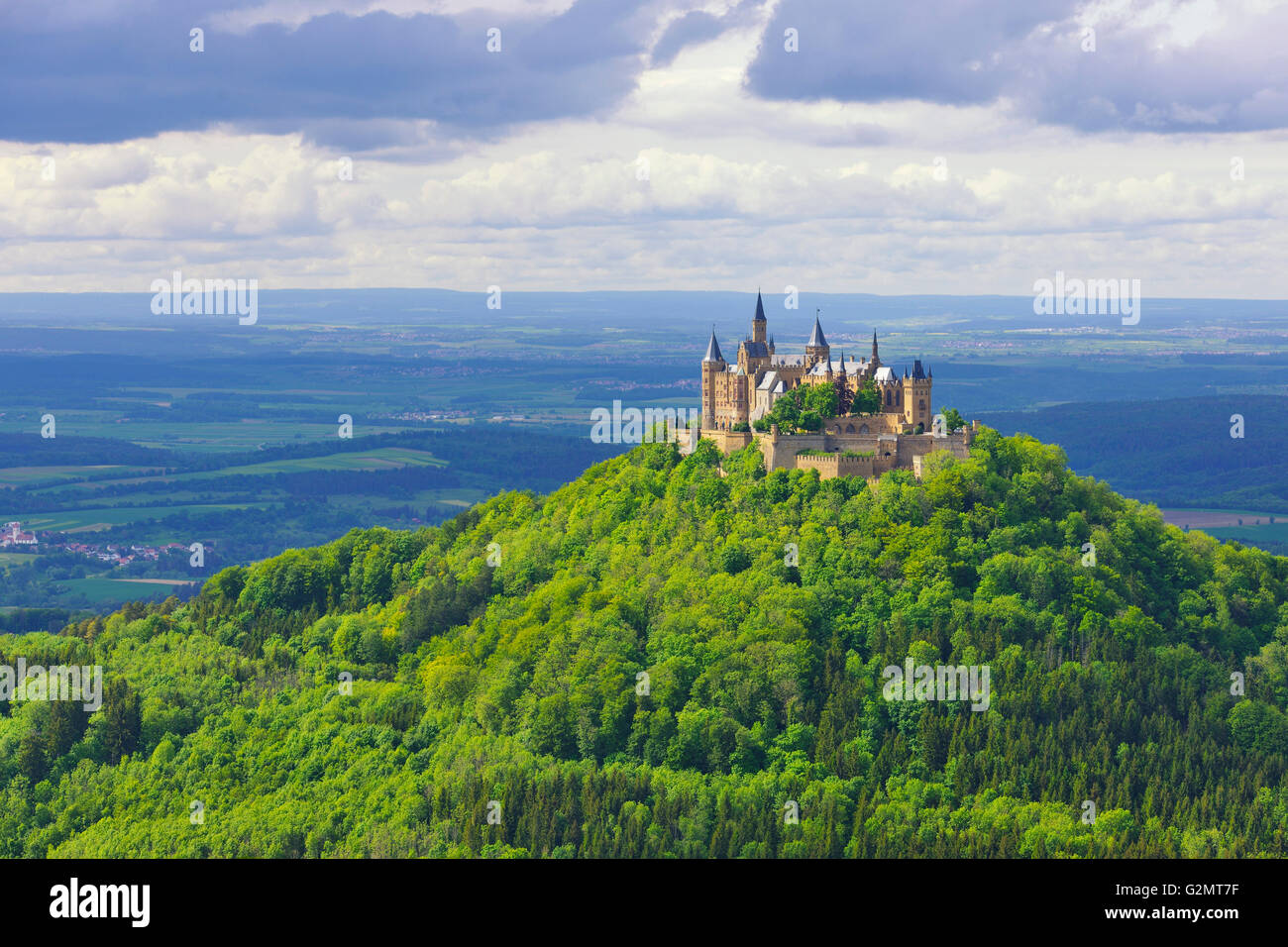 Burg Hohenzollern, Hechingen, Zollernalbkreis, Swabian Jura, Baden-Württemberg Stock Photo