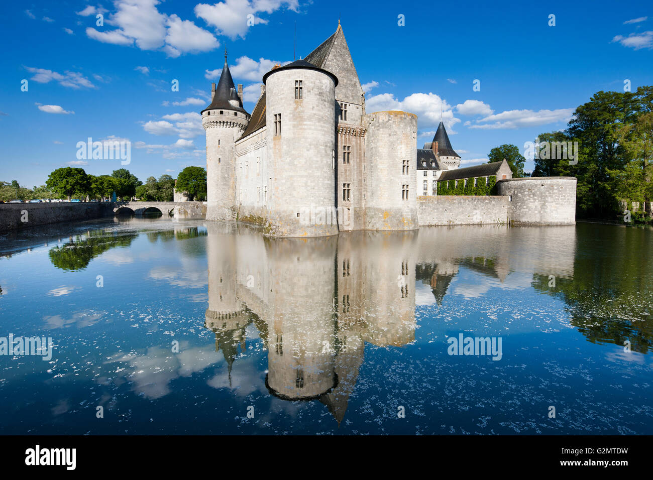 Moated castle, Castle Sully, Sully-sur-Loire, Loiret, Centre Region, France Stock Photo