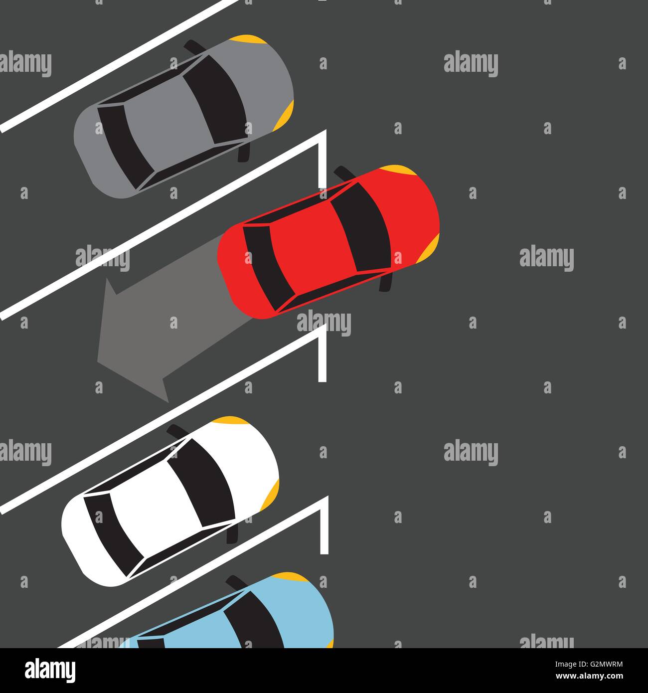 car parking from top above find space automatic sensor vehicle Stock Vector