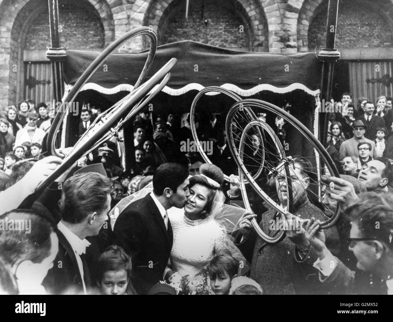 cycling,eddy merckx wedding  in Bruxell,1967 Stock Photo