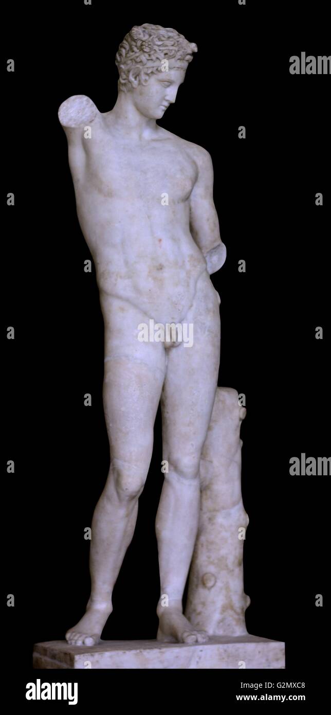 Satyr. Roman copy of a Greek original by the sculptor Praxiteles of about 360 BC Stock Photo