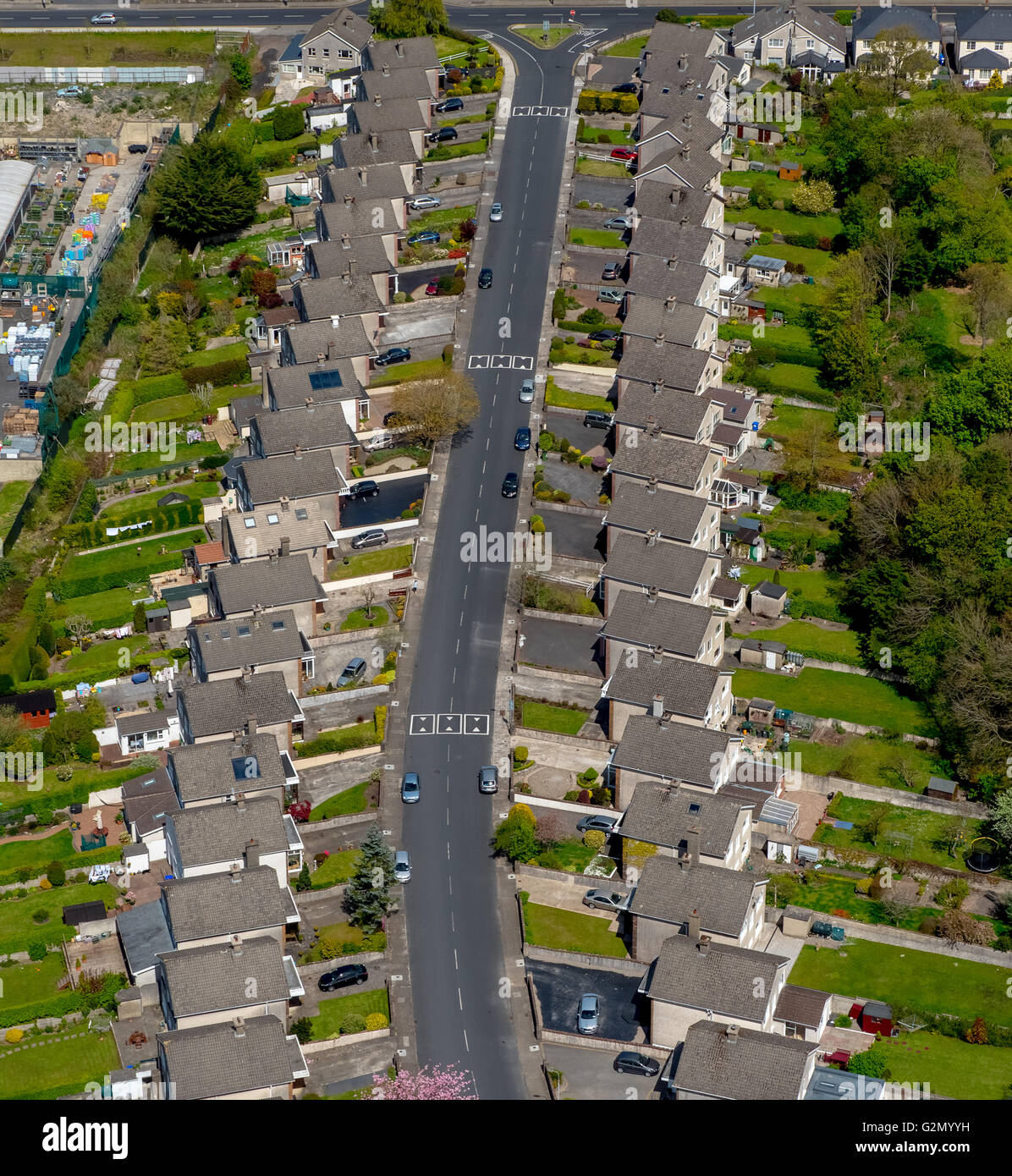 Aerial view, terraced houses, housing estate, Terrace Housing Limerick