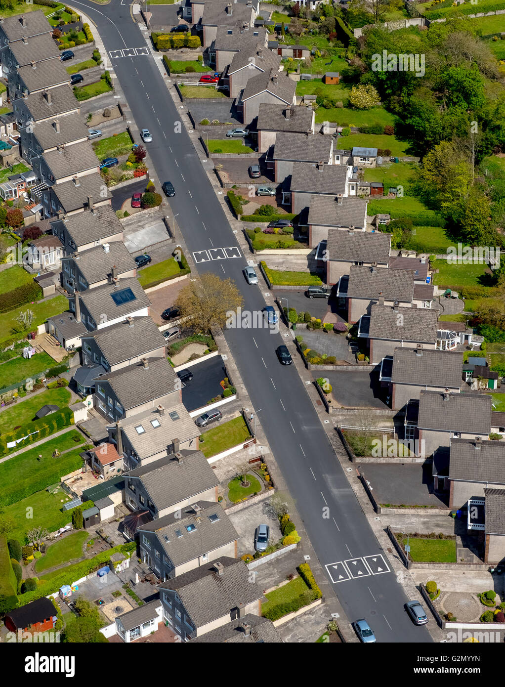 Aerial view, terraced houses, housing estate, Terrace Housing Limerick