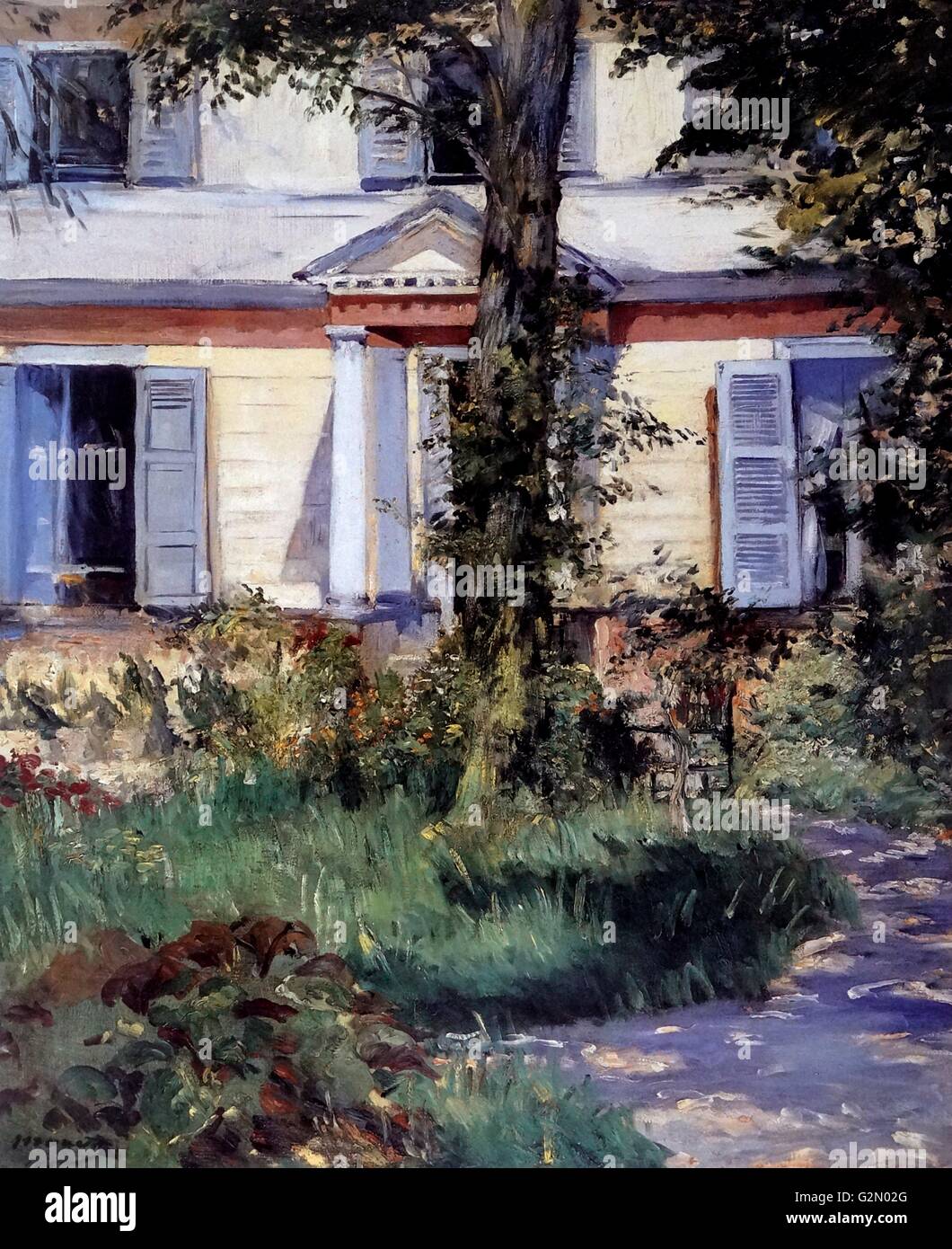 Oil on canvas painting by the French artist Edouard Manet (23rd January 1832 - 30th April 1883), work titled 'The house at rueil'. Completed in 1882. Stock Photo