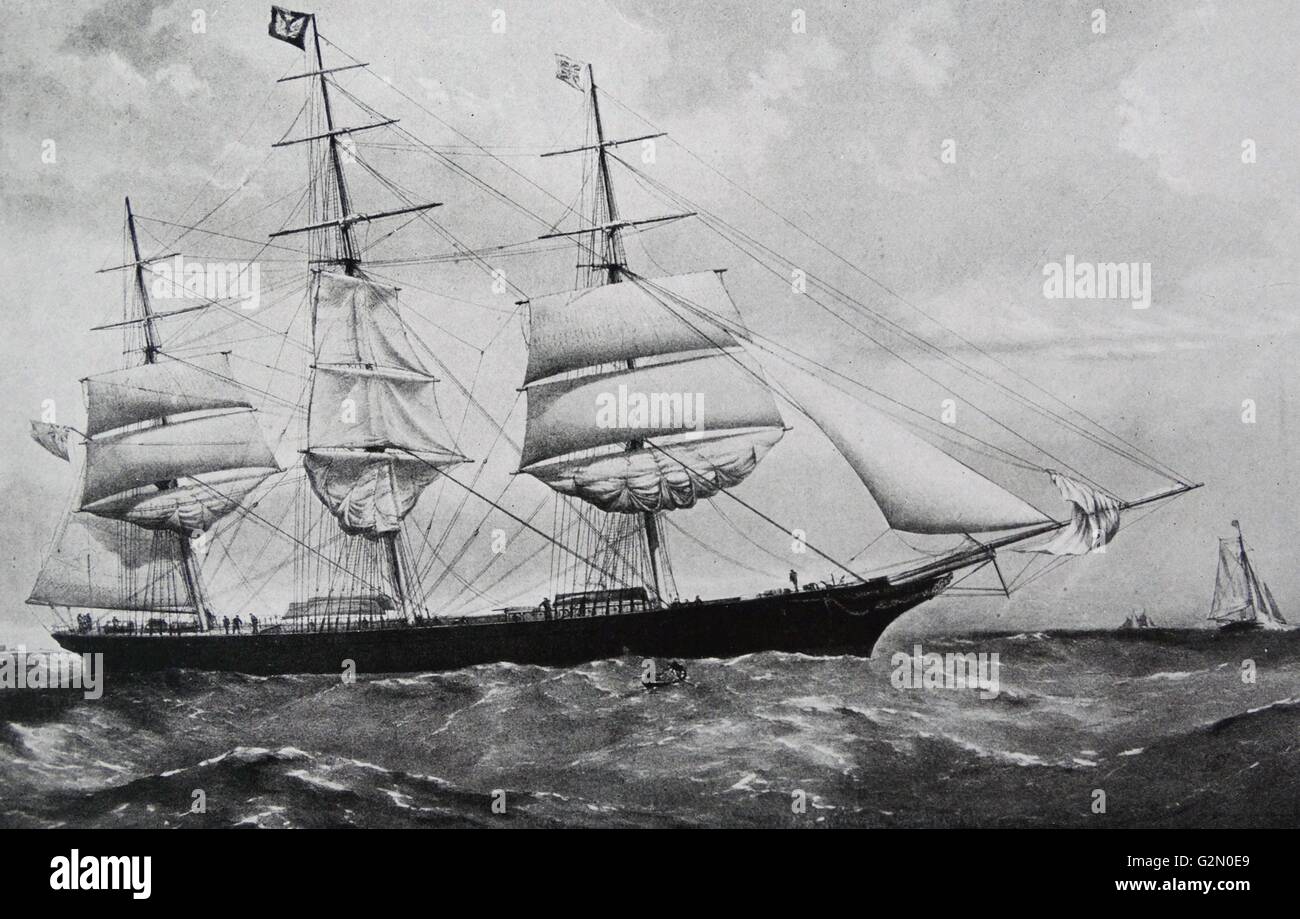 Norman Court was a composite built clipper ship, designed by William Rennie; built in 1869 by A. & J. Inglis of Glasgow. On the night of 29 March 1883 in a strong gale it was driven ashore and wrecked in Cymyran Bay, between Rhoscolyn and Rhosneigr, Anglesey Stock Photo