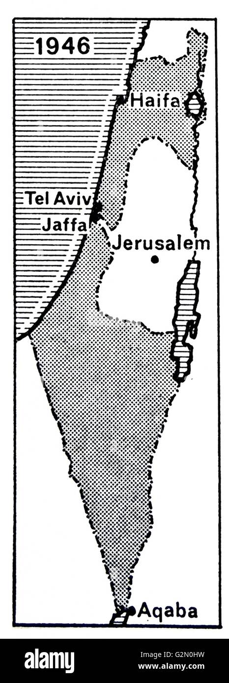 Jewish Agency partition plan for Palestine proposed in 1946 Stock Photo
