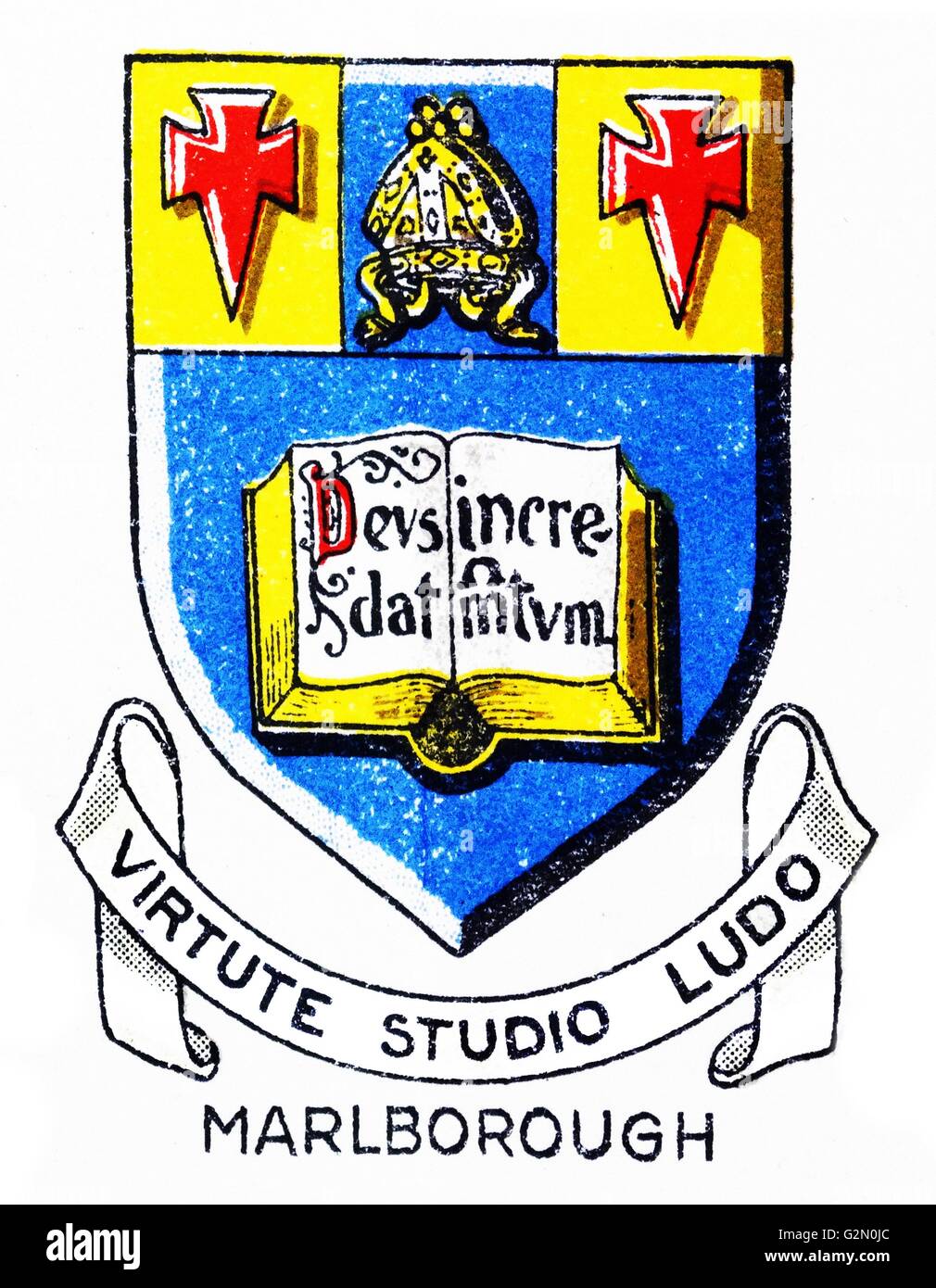 Emblem of Marlborough College in Marlborough, Wiltshire Stock Photo
