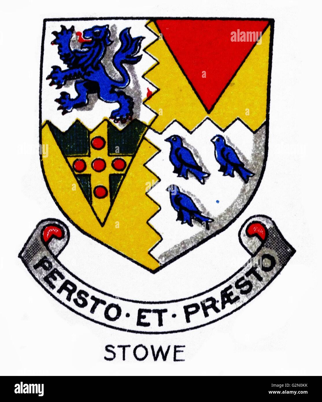Emblem of Stowe College, Buckingham, England Stock Photo