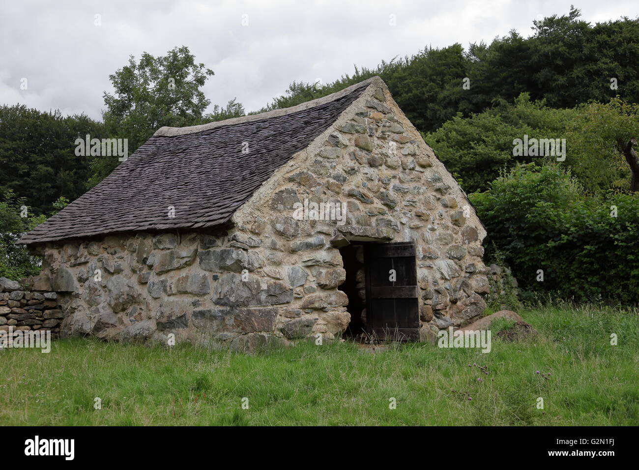 Cae Adda Cow Byre quarryman's cottage at St Fagans Welsh national ...