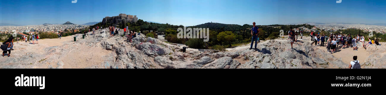 360 grad-Panorama: Parthenon, Akropolis, Athen, Griechenland. Stock Photo
