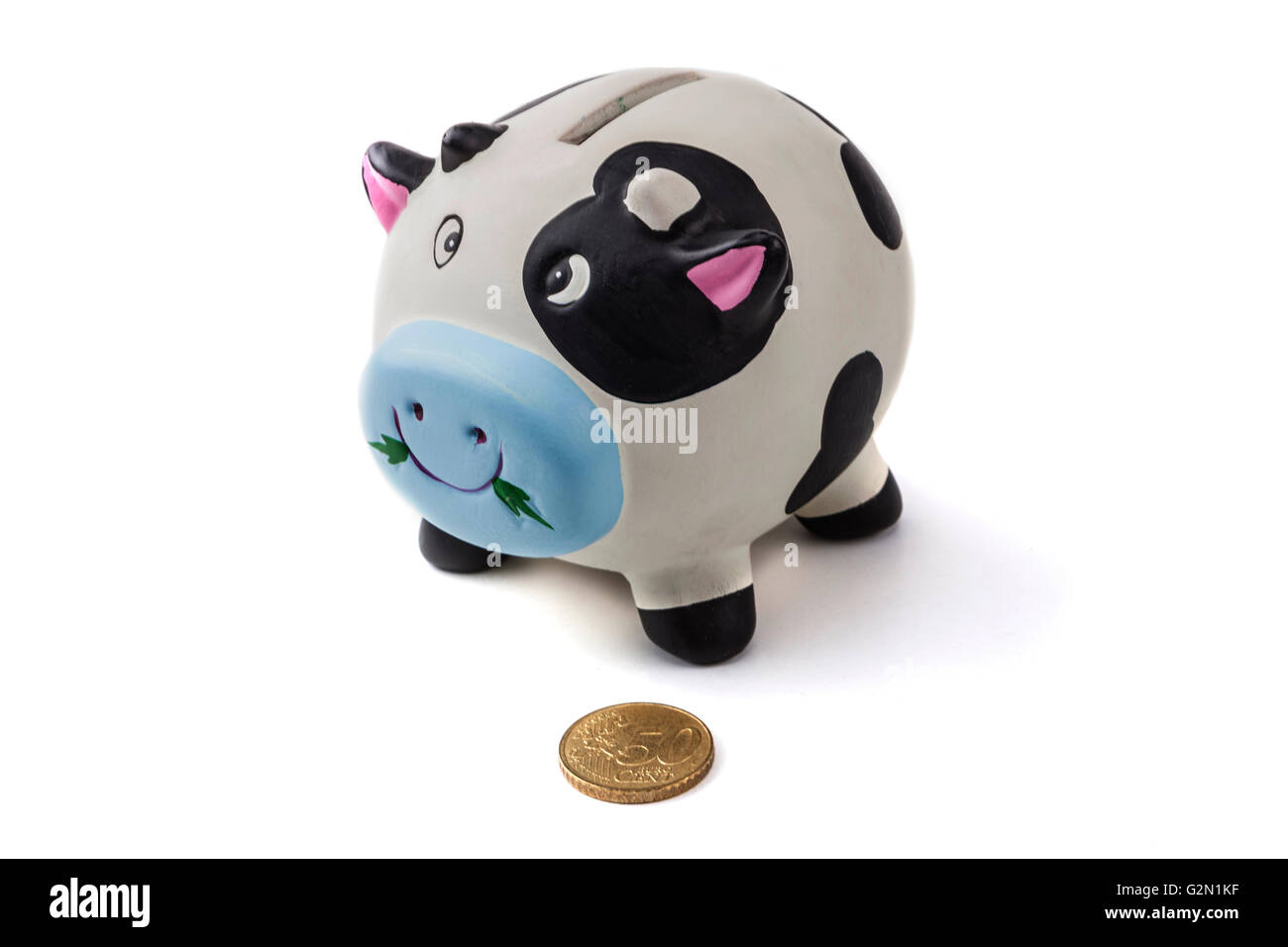 Piggy bank isolated on white background with shadow Stock Photo - Alamy