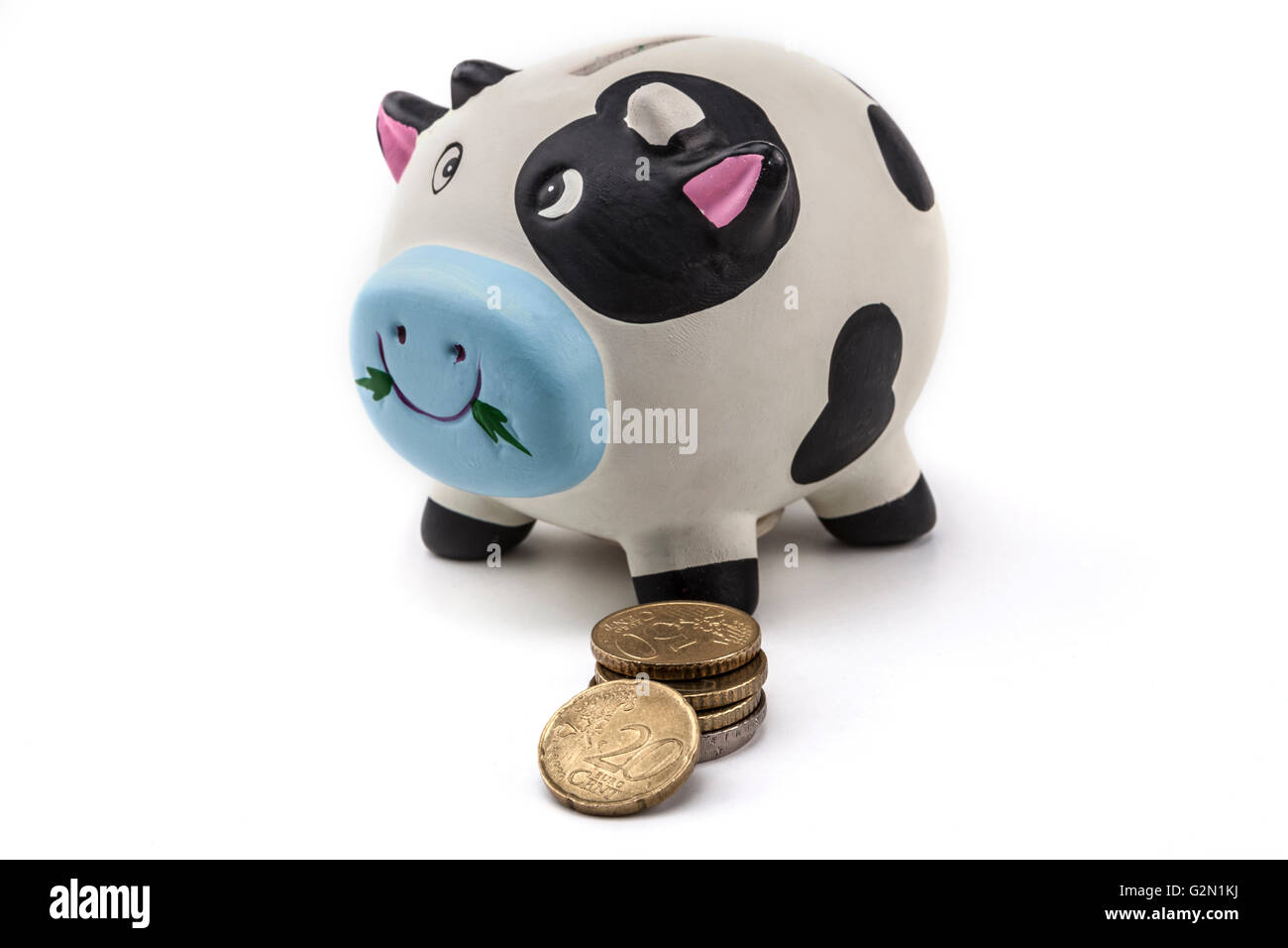 Piggy bank isolated on white background with shadow Stock Photo - Alamy