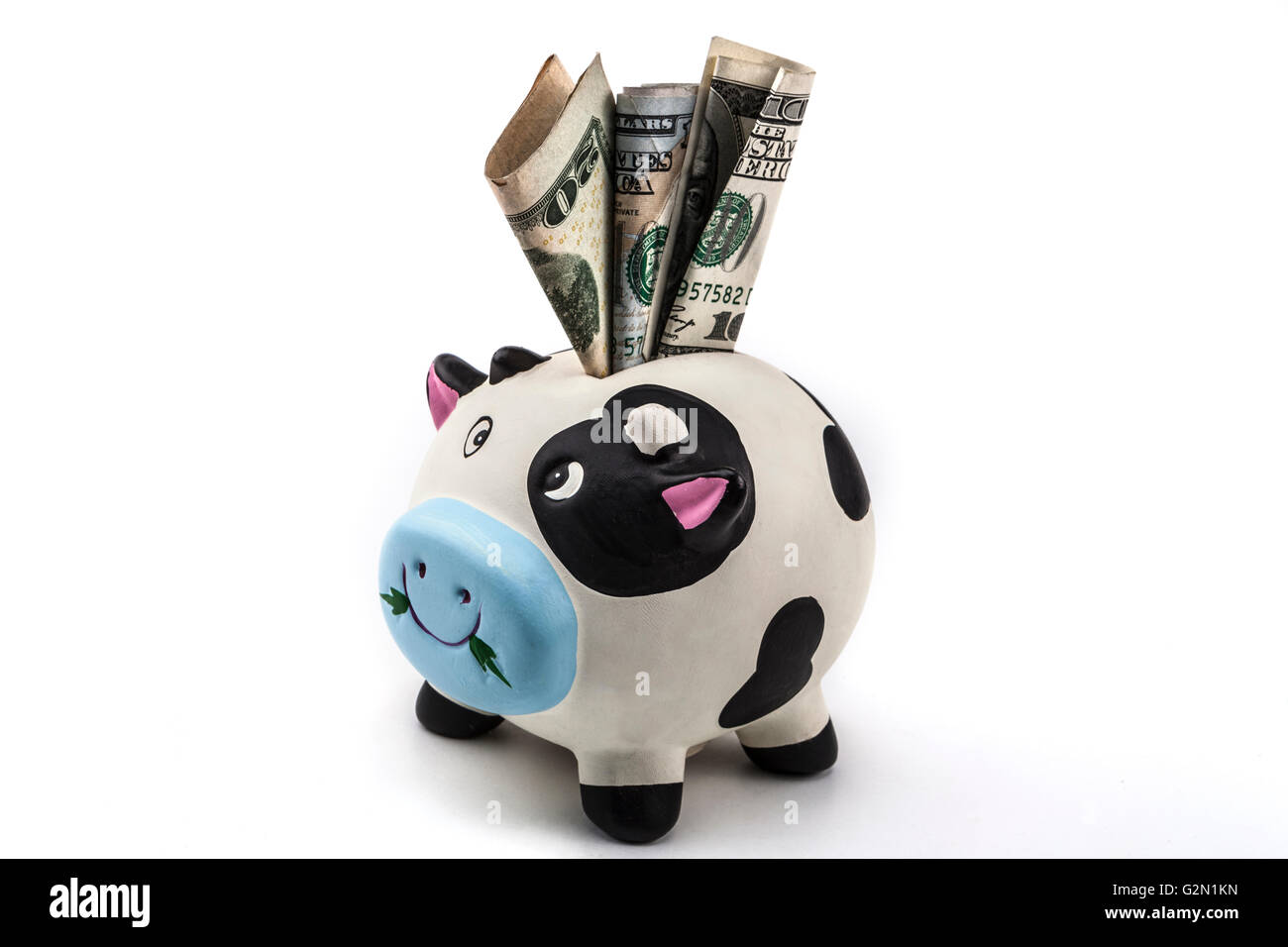 Piggy bank isolated on white background with shadow Stock Photo - Alamy