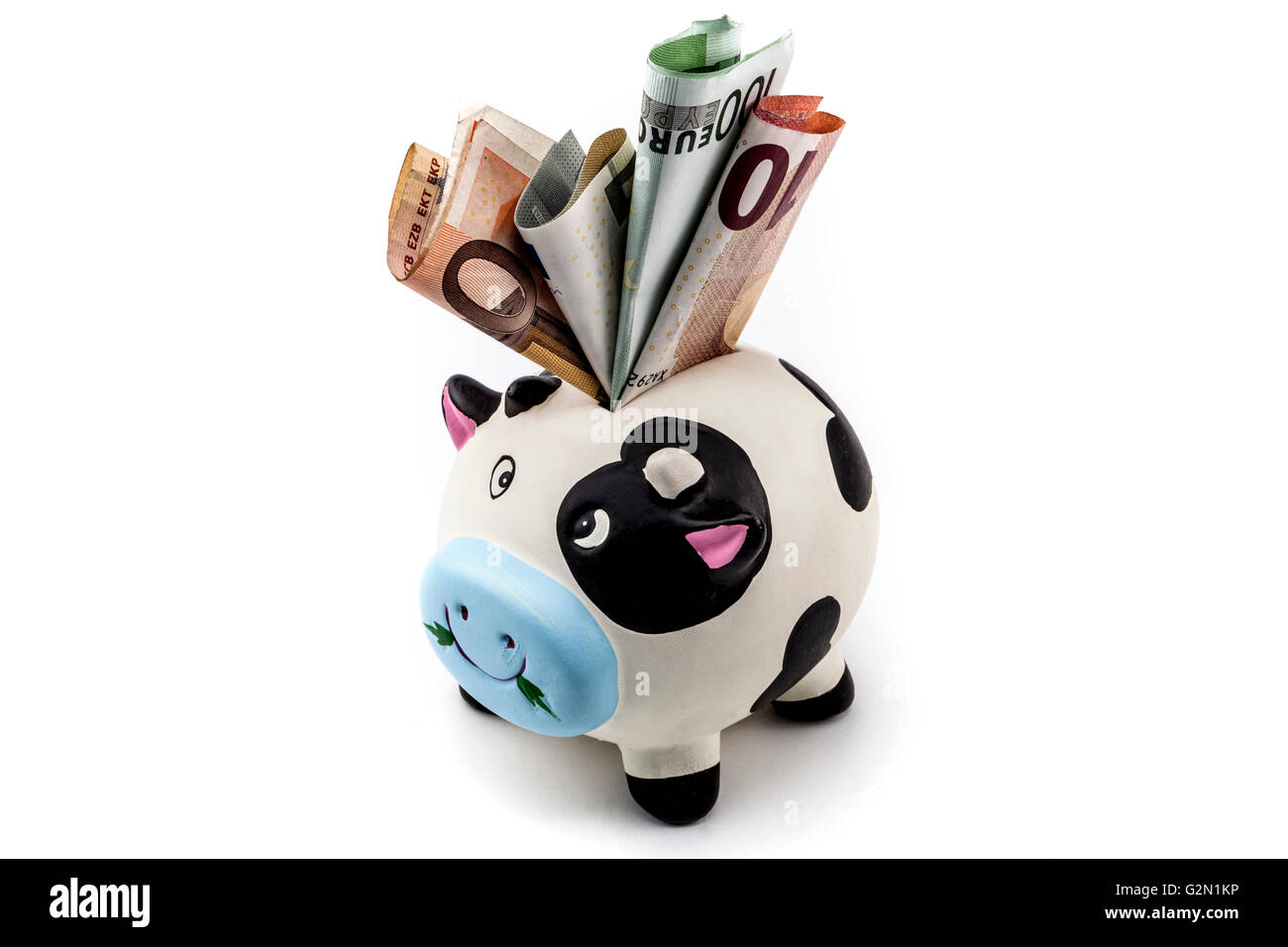 Piggy bank isolated on white background with shadow Stock Photo - Alamy