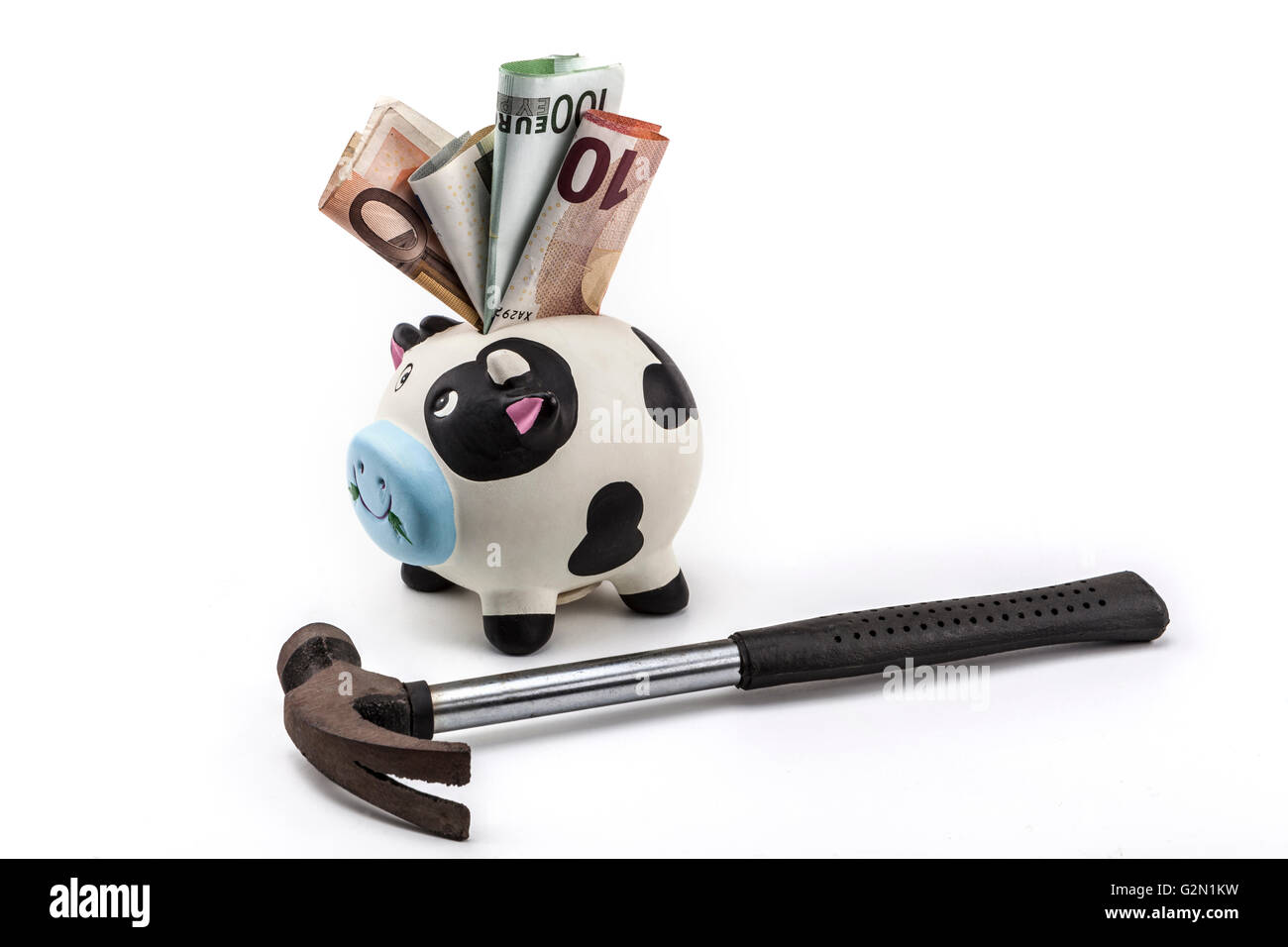 Piggy bank isolated on white background with shadow Stock Photo - Alamy