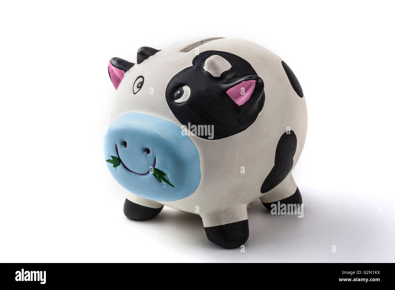 Piggy bank isolated on white background with shadow Stock Photo - Alamy
