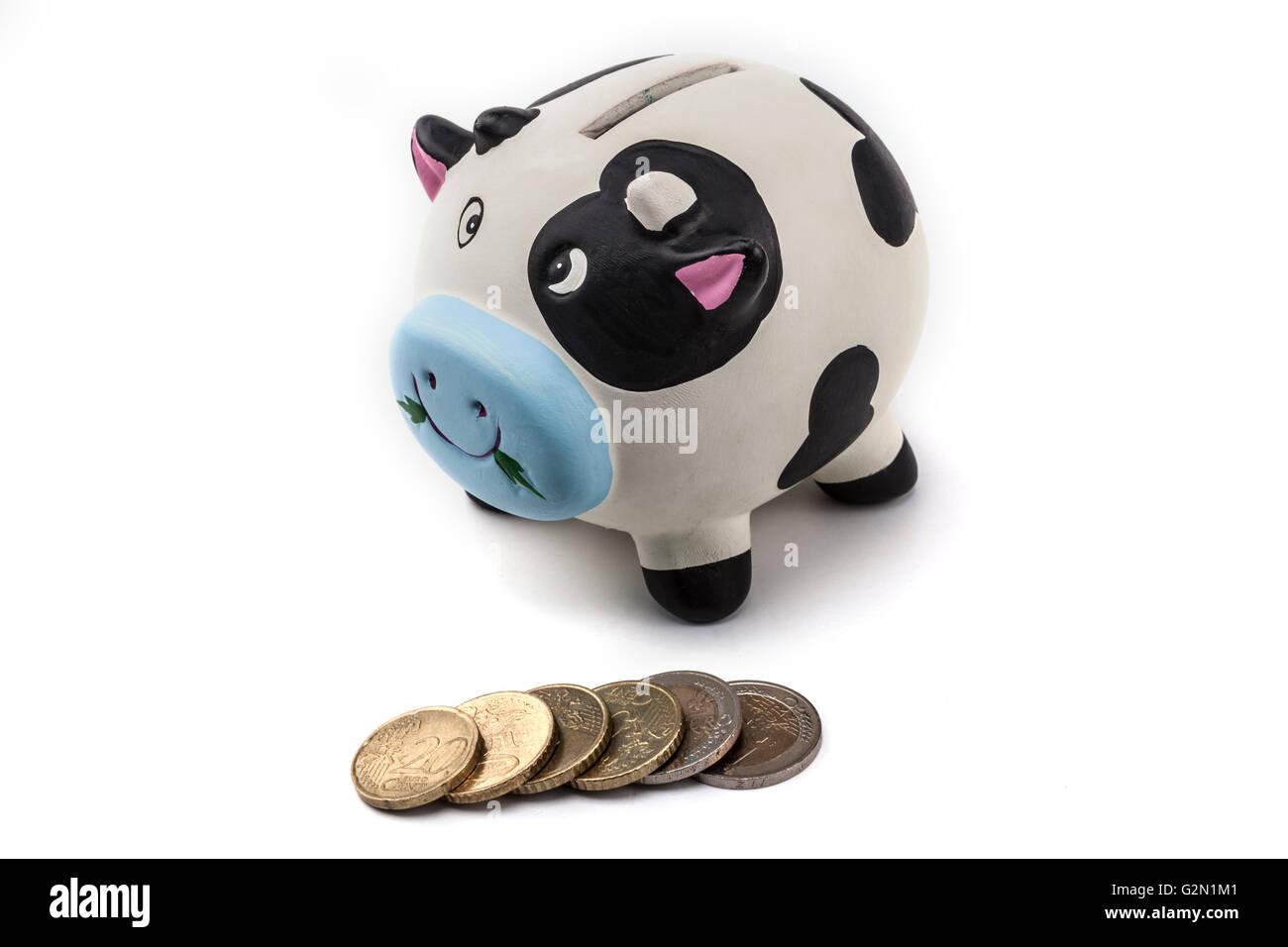 Piggy bank isolated on white background with shadow Stock Photo - Alamy