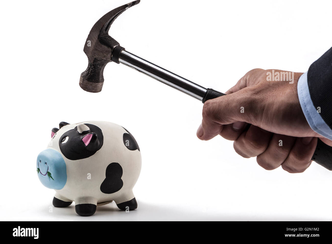 Piggy bank isolated on white background with shadow Stock Photo - Alamy