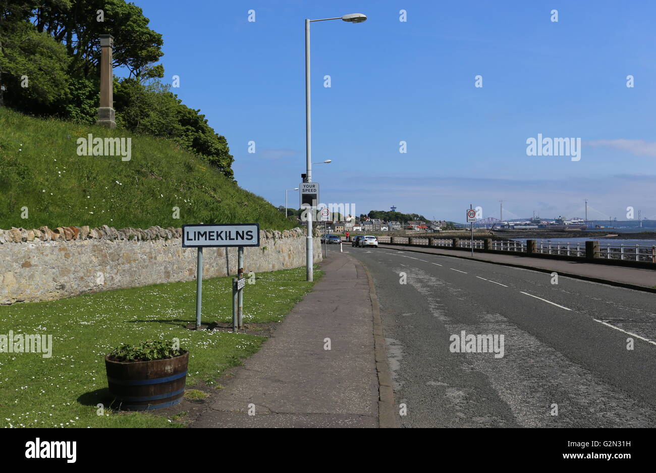 Limekilns sign Fife Scotland May 2016 Stock Photo Alamy