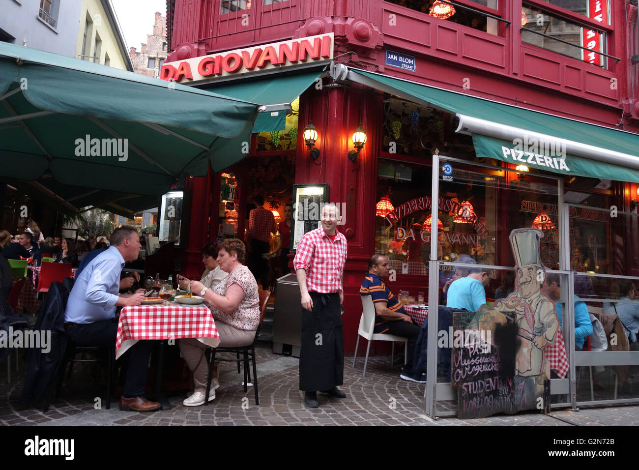 eating out in Antwerp, Belgium Stock Photo