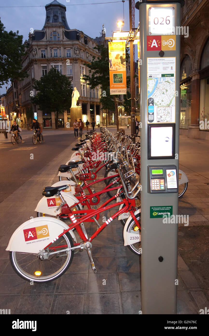 Velo Antwerp, rental bike scheme, Antwerp Belgium Stock Photo Alamy