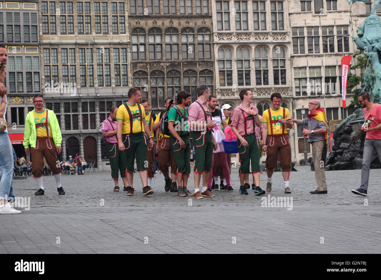 stag party in the centre of Antwerp, Belgium Stock Photo Alamy