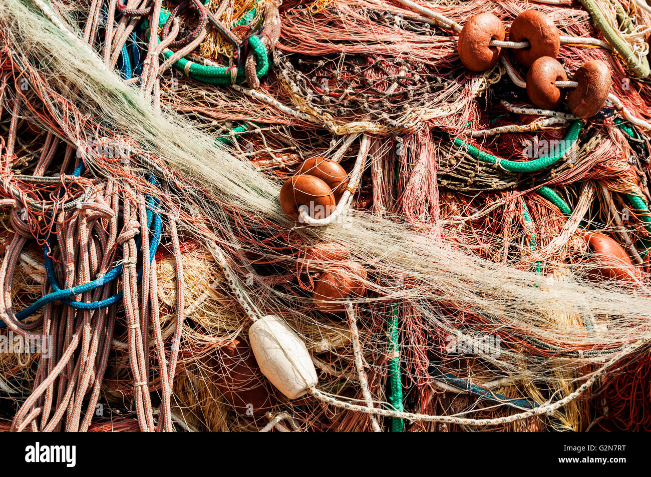 colored fishing net Stock Photo