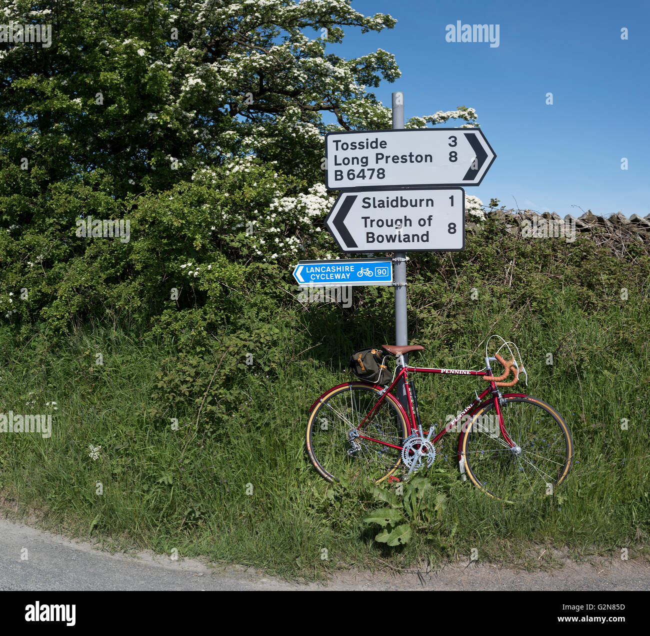 Vintage cycle on the Lancashire Cycleway Stock Photo