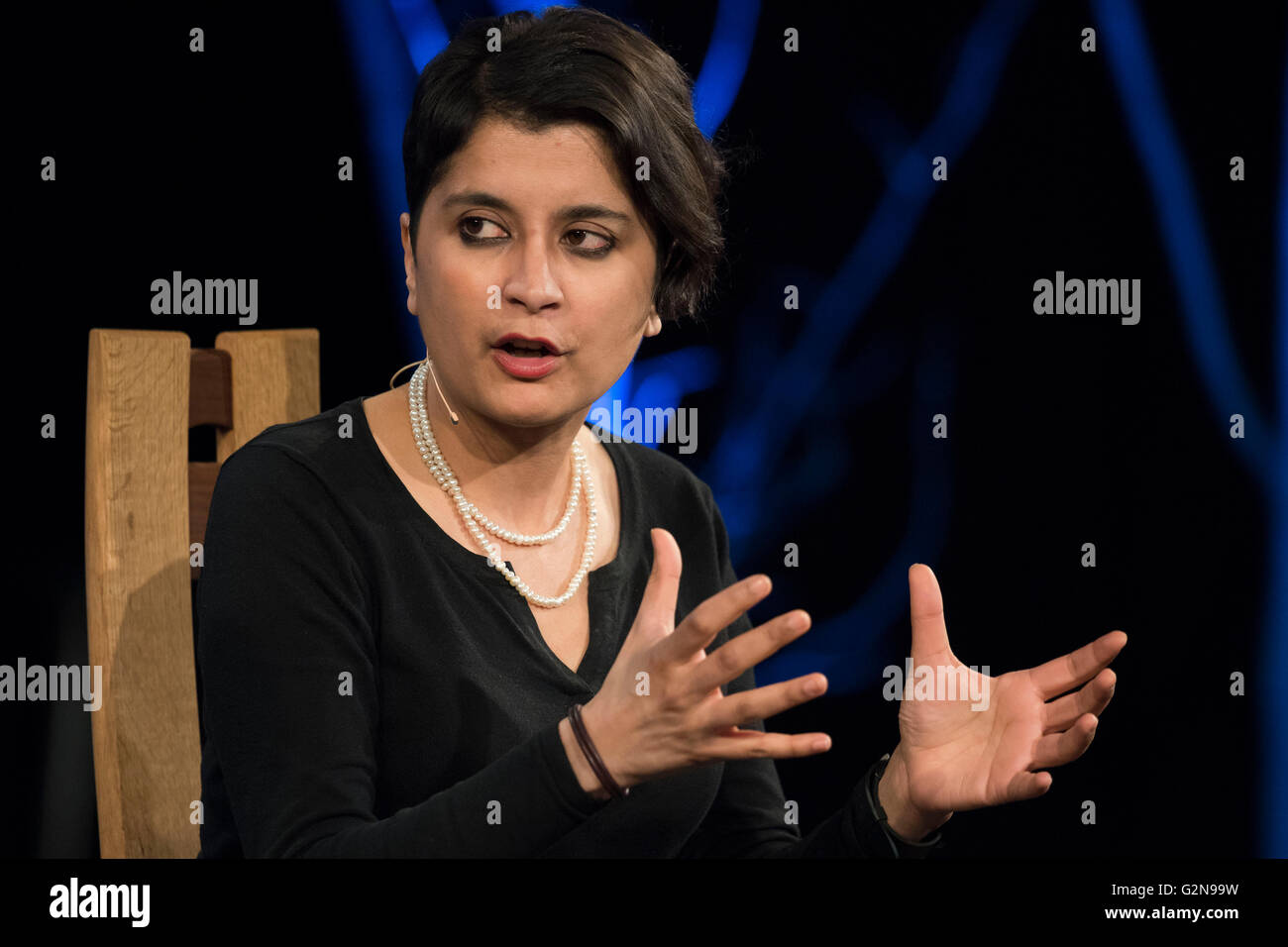 Shami Chakrabarti formerly of human rights organisation Liberty at the 2016 hay festival in Hay-on-Wye, Wales. Stock Photo